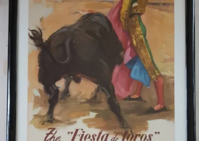 Historisches Spanien-Poster mit schwarzem Rahmen und weißem Passepartout individuell eingerahmt in München
